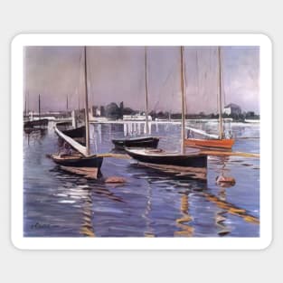 boats on the seine at argenteuil - Gustave Caillebotte Sticker